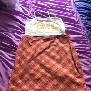 Skirt and halter top